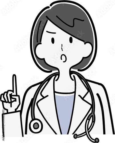 注意する女医のイラスト