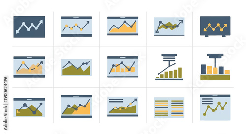 Business charts showing upward trends and positive growth in financial reports, indicating success and prosperity in the corporate world.