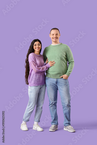 Young couple in warm sweate...