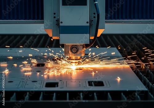 Precision laser cutting of metal sheets for industrial manufacturing and fabrication