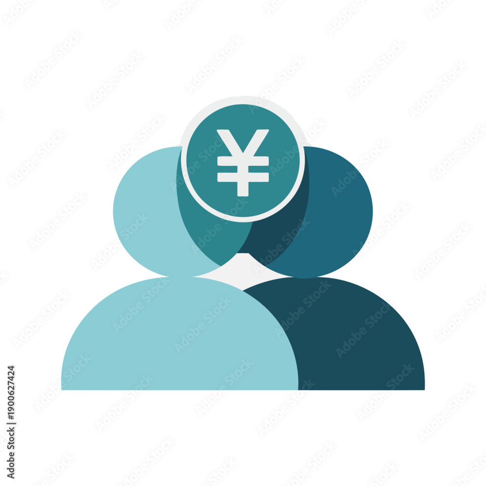 Fototapeta premium Premium Transparent Financial Discussion Yen Illustration EPS