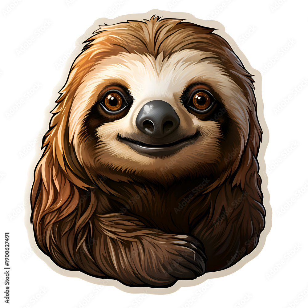 Fototapeta premium Adorable Sloth Portrait. A Cute and Relaxing Animal Image