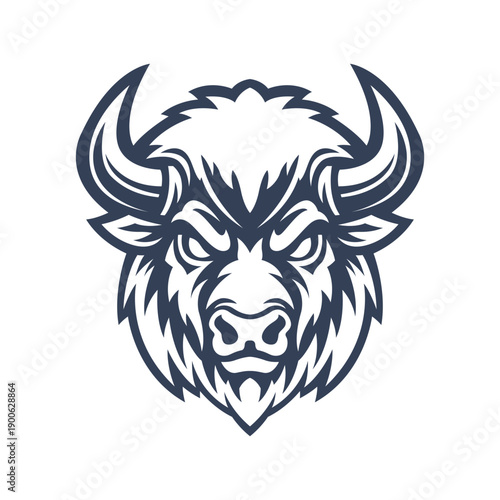 bison mascot logo illustration vector design template modern style