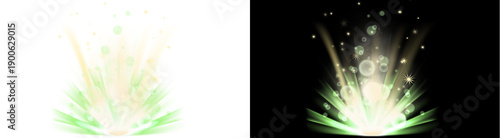 Valokuva PNG image of Two dynamic bursts of abstract bright light energy featuring shimme