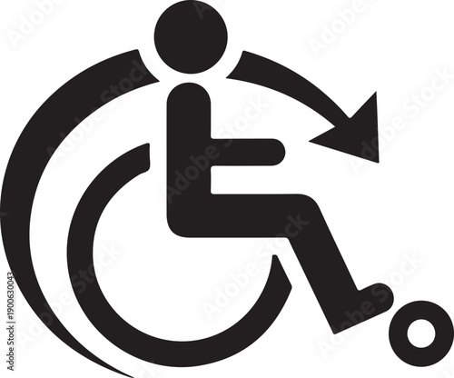 Person playing football in a wheelchair icon isolated on transparent background