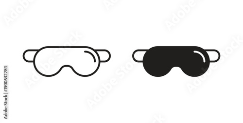 Eye mask icons. Vector linear icon isolated on white background.
