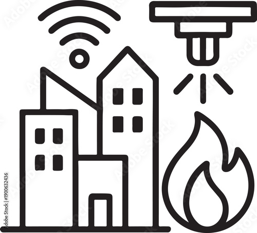 Smart home security system with fire alarm and surveillance camera monitoring