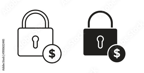 Fixed income icons. Vector linear icon isolated on white background.