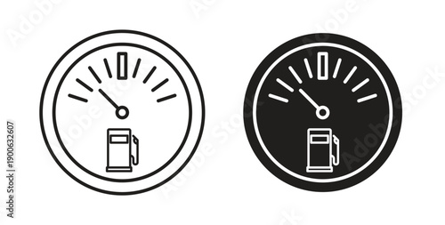Fuel indicators icons. Vector linear icon isolated on white background.