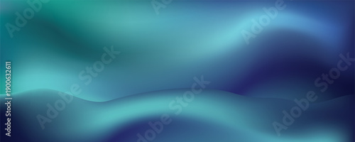 Blue-green gradient studio room, abstract background pattern, walls and floor reflect neon lights, dark tones and feel speed of digital technology connected blue-green background.