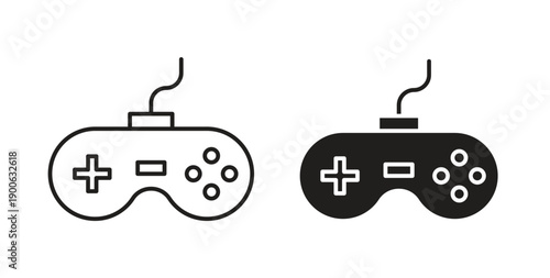 Game console icons. Vector linear icon isolated on white background.