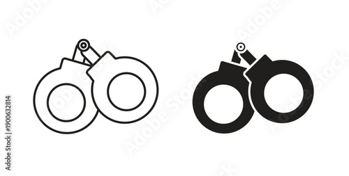Handcuffs icons. Vector linear icon isolated on white background.