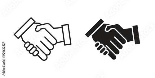 Handshake icons. Vector linear icon isolated on white background.