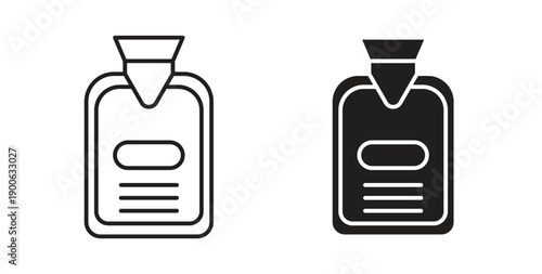 Hot water bottle icons. Vector linear icon isolated on white background.