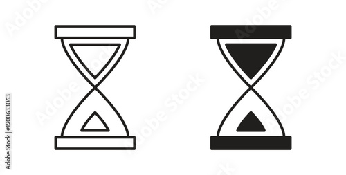 Hourglass icons. Vector linear icon isolated on white background.