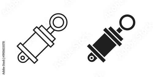 Hydraulic cylinder icons. Vector linear icon isolated on white background.