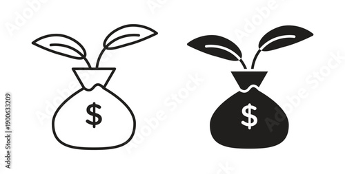 Investment icons. Vector linear icon isolated on white background.