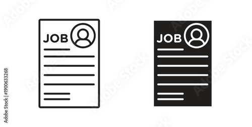 Job description icons. Vector linear icon isolated on white background.