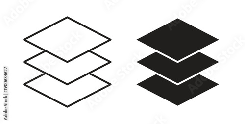 Layers icons. Vector linear icon isolated on white background.