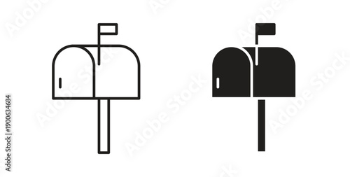 Letter box icons. Vector linear icon isolated on white background.