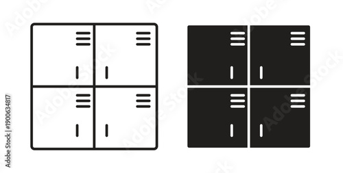 Locker icons. Vector linear icon isolated on white background.