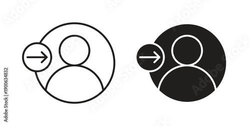 Login icons. Vector linear icon isolated on white background.