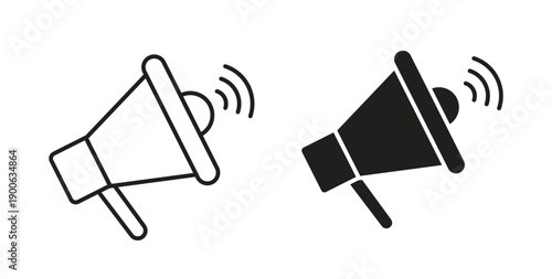 Loudspeaker icons. Vector linear icon isolated on white background.