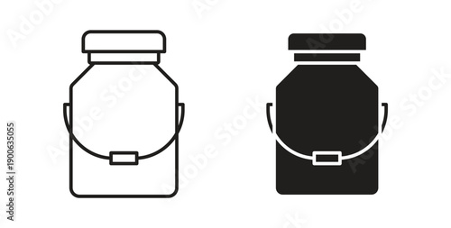 Milk can icons. Vector linear icon isolated on white background.