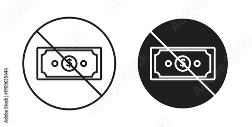 No money icons. Vector linear icon isolated on white background.