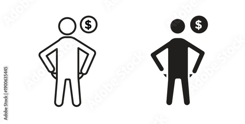 No money icons. Vector linear icon isolated on white background.