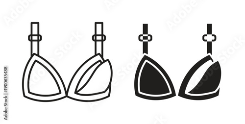Nursing bra icons. Vector linear icon isolated on white background.