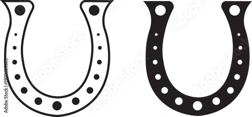 Horseshoe icon. Good luck and fortune symbols. Equestrian and horse graphic design. Horseshoe icon set. horseshoe Vector Design Icon Style. Horseshoe icon set. Luck symbol. Vector
