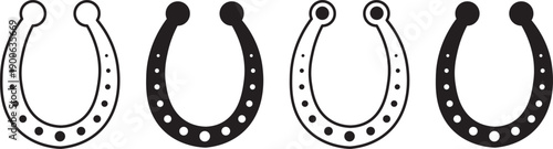 Horseshoe icon. Good luck and fortune symbols. Equestrian and horse graphic design. Horseshoe icon set. horseshoe Vector Design Icon Style. Horseshoe icon set. Luck symbol. Vector
