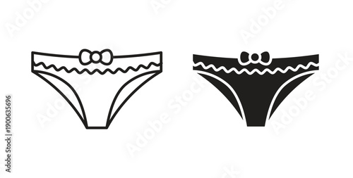 Panties icons. Vector linear icon isolated on white background.