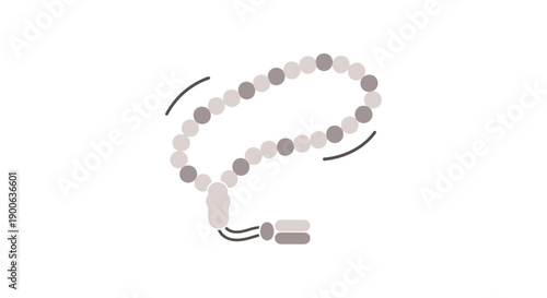 Islamic vector ramadan prayer beads illustration with rosary, muslim, faith, spirituality, prayer