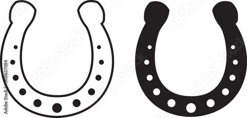 Horseshoe icon. Good luck and fortune symbols. Equestrian and horse graphic design. Horseshoe icon set. horseshoe Vector Design Icon Style. Horseshoe icon set. Luck symbol. Vector