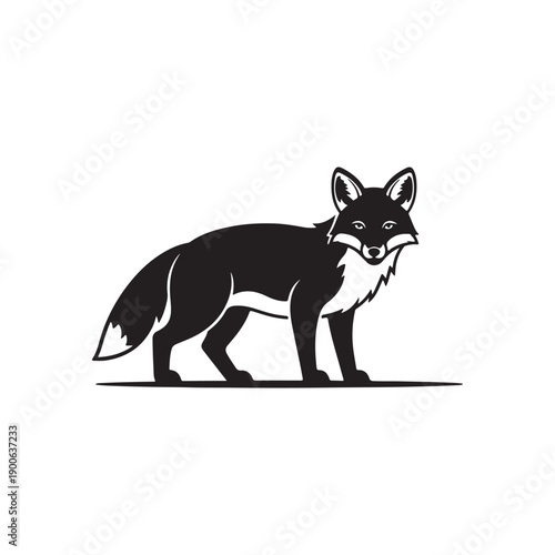 Fox, black icon,vector illustration