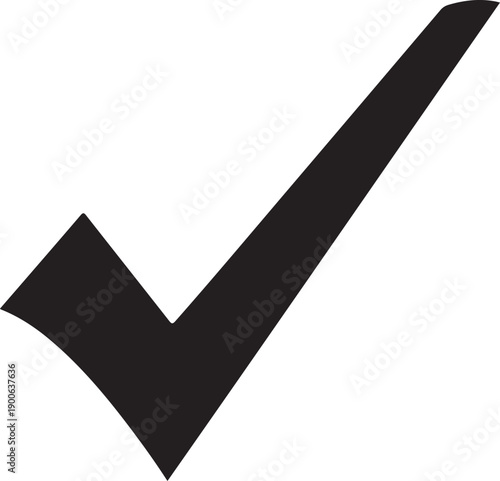 Large checkmark symbol icon isolated on transparent background for approval and confirmation