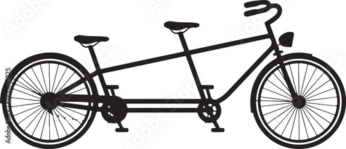Flat design tandem bicycle icon vector illustration