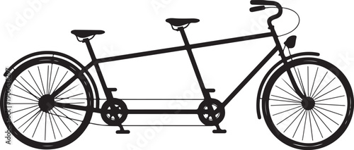 Flat design tandem bicycle icon vector illustration