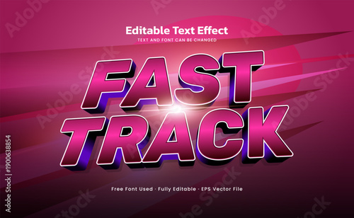 Fast Track Editable Text Effect - Fast Racing Style Typography for Game and Action Design
