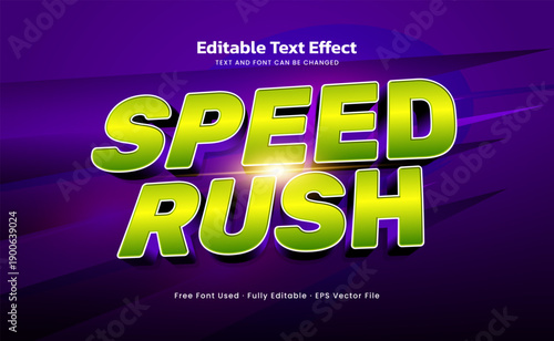Speed Rush Editable Text Effect - Fast Racing Style Typography for Game and Action Design
