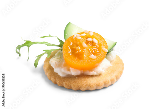 Tasty cracker with cheese, ...