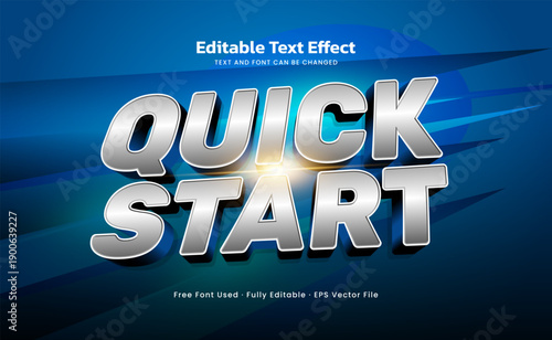 Quick Start Editable Text Effect - Fast Racing Style Typography for Game and Action Design
