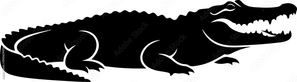 Obraz premium Alligator silhouette vector illustration