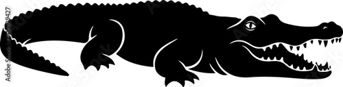 Alligator silhouette vector illustration