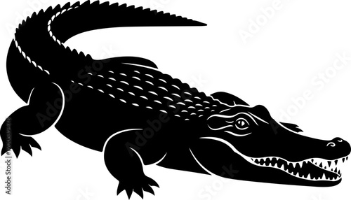 Alligator silhouette vector illustration