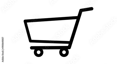 Shopping cart line art icon for apps and website
