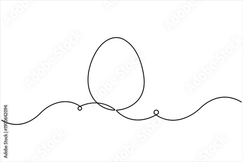 Easter egg continuous one line art drawing of minimalist egg symbol vector illustration
