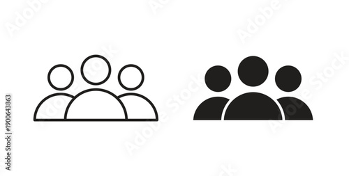 Group icon in line design. editable stroke icons pack